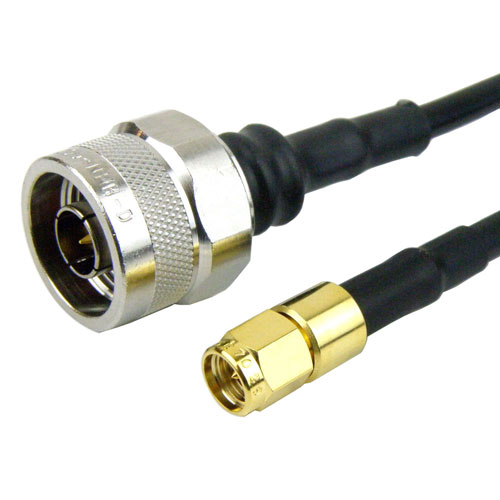 N Male to SMA Male Cable LMR-200 Coax in 24 Inch Fairview Microwave FMC0102200-24