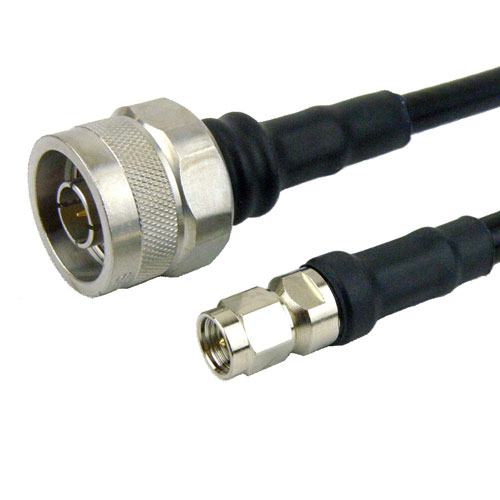 N Male to SMA Male Cable LMR-240 Coax in 24 Inch with Times Microwave Connectors Fairview Microwave FMC0102240-24