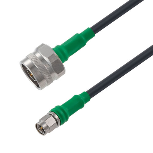 N Male to SMA Male Cable LMR-240-UF Coax in 12 Inch with Times Microwave Connectors Fairview Microwave FMC0102245LF-12