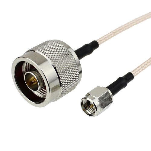 N Male to SMA Male Cable RG-316 Coax in 12 Inch Fairview Microwave FMC0102315-12