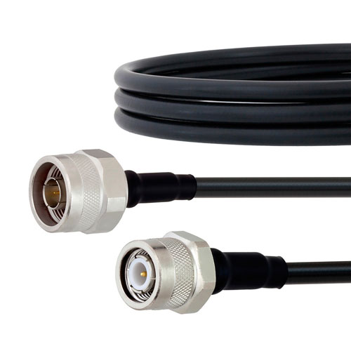 N Male to TNC Male Cable LMR-200 Coax in 36 Inch with Times Microwave Connectors Fairview Microwave FMC0103200LF-36