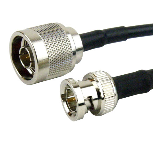 N Male to BNC Male Cable RG-58 Coax in 24 Inch Fairview Microwave FMC0108058-24