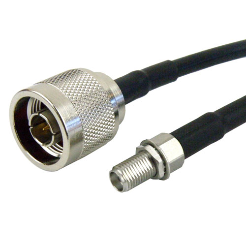 N Male to SMA Female Bulkhead Cable RG-58 Coax Fairview Microwave FMC0112058