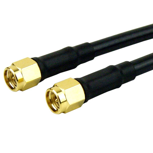 SMA Male (Plug) to SMA Male (Plug) Cable RG-58 Coax Up To 1 GHz, 1.35 VSWR in 12 Inch Fairview Microwave FMC0202058-12