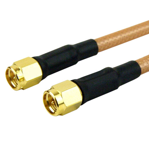 SMA Male to SMA Male Cable RG-142 Coax in 6 Inch Fairview Microwave FMC0202143-06