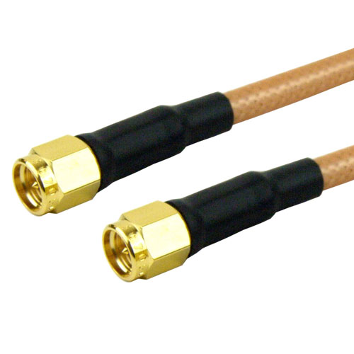 SMA Male (Plug) to SMA Male (Plug) Cable RG-142 Coax Up To 6 GHz, 1.35 VSWR in 24 Inch Fairview Microwave FMC0202143-24