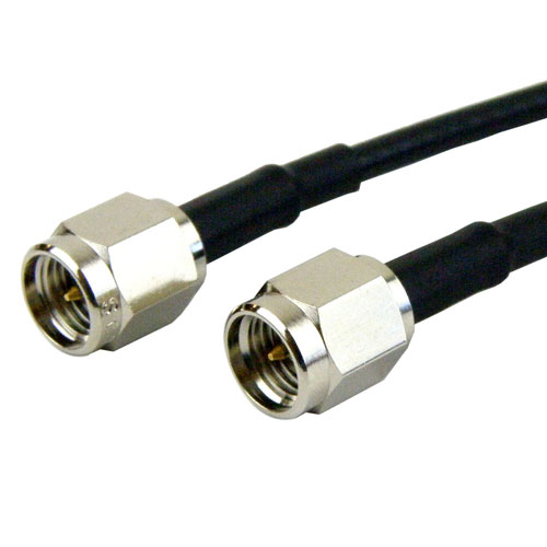 SMA Male (Plug) to SMA Male (Plug) Cable RG-174 Coax Up To 1 GHz, 1.35 VSWR in 12 Inch Fairview Microwave FMC0202174-12