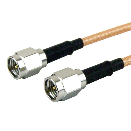 SMA Male to SMA Male Cable RG316-DS Coax in 12 Inch Fairview Microwave FMC0202317-12