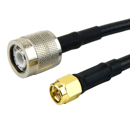 SMA Male to TNC Male Cable RG-58 Coax in 6 Inch Fairview Microwave FMC0203058-06