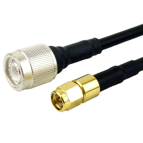 SMA Male to TNC Male Cable LMR-200 Coax in 12 Inch Fairview Microwave FMC0203200-12