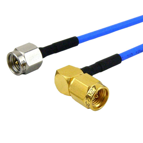 SMA Male to RA SMA Male Cable FM-F086 Coax in 24 Inch Fairview Microwave FMC0204085-24