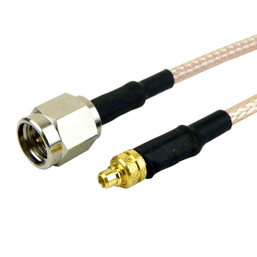 SMA Male (Plug) to MMCX Plug (Male) Cable RG-316 Coax Up To 3 GHz, 1.35 VSWR in 48 Inch Fairview Microwave FMC0209315-48