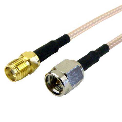 SMA Male (Plug) to SMA Female (Jack) Cable RG-316 Coax Up To 3 GHz, 1.35 VSWR in 12 Inch Fairview Microwave FMC0213315-12