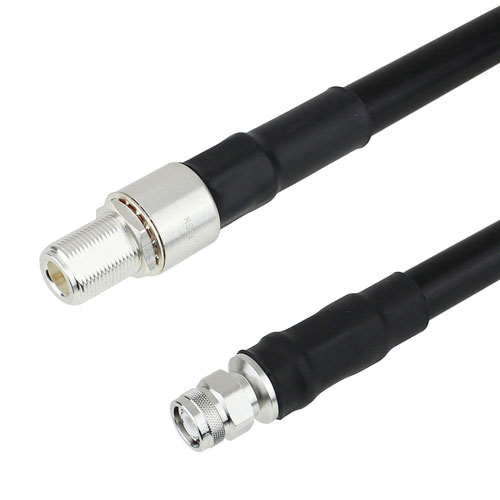 TNC Male to N Female Bulkhead Cable LMR-600-DB Coax in 6 Inch with Times Microwave Connectors Fairview Microwave FMC0311610-06