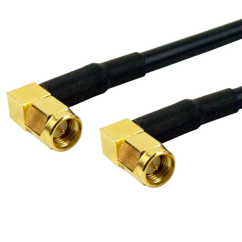 RA SMA Male to RA SMA Male Cable RG-58 Coax in 60 Inch Fairview Microwave FMC0404058-60