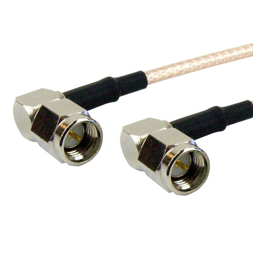 RA SMA Male to RA SMA Male Cable RG-316 Coax in 6 Inch Fairview Microwave FMC0404315-06