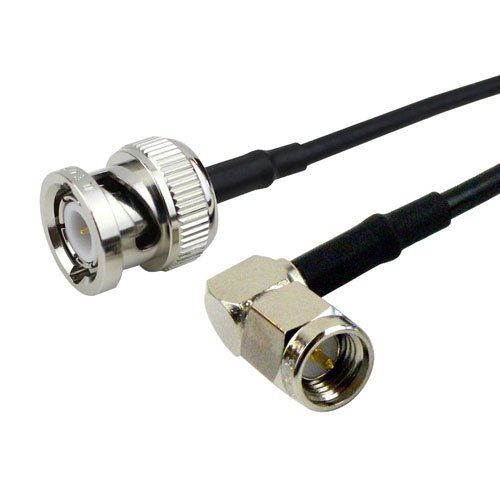 RA SMA Male (Plug) to BNC Male (Plug) Cable RG-174 Coax Up To 1 GHz Fairview Microwave FMC0408174