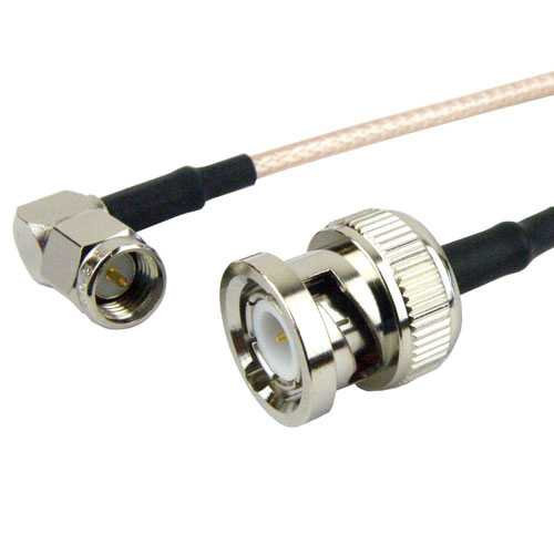 RA SMA Male to BNC Male Cable RG-316 Coax in 24 Inch Fairview Microwave FMC0408315-24