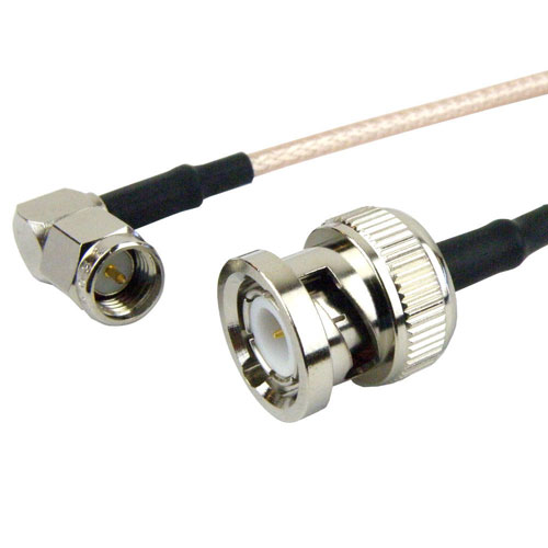 RA SMA Male to BNC Male Cable RG316 Coax in 24 Inch Fairview Microwave FMC0408316-24