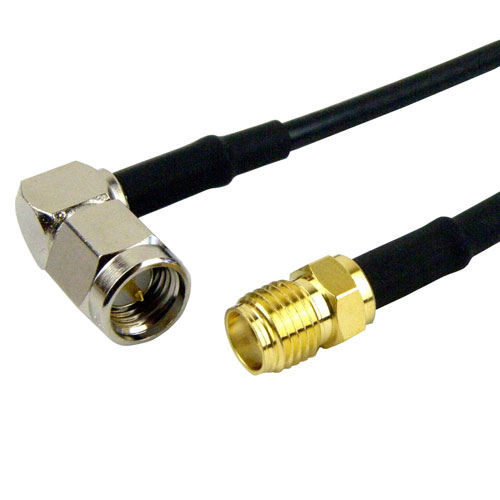 RA SMA Male to SMA Female Cable RG-174 Coax in 12 Inch Fairview Microwave FMC0413174-12