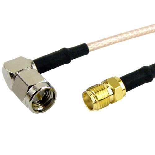 RA SMA Male (Plug) to SMA Female (Jack) Cable RG-316 Coax Up To 3 GHz, 1.35 VSWR in 24 Inch Fairview Microwave FMC0413315-24