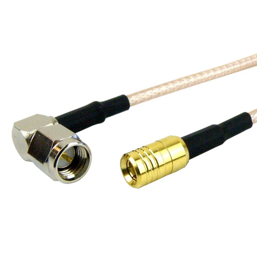 RA SMA Male (Plug) to SMB Plug (Male) Cable RG316 Coax Up To 3 GHz in 12 Inch Fairview Microwave FMC0416315-12