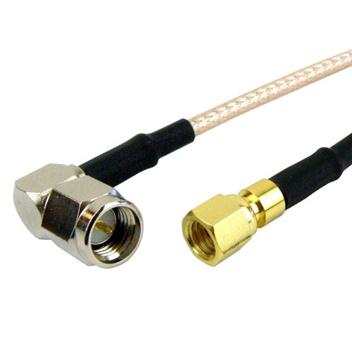 RA SMA Male (Plug) to SMC Plug (Male) Cable RG-316 Coax Up To 3 GHz, 1.35 VSWR Fairview Microwave FMC0418315