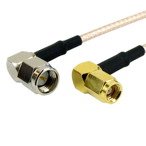 RA SMA Male to RA SMC Plug Cable RG-316 Coax with LF Solder Fairview Microwave FMC0428315LF