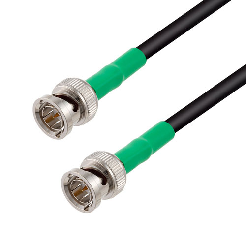 75 Ohm BNC Male to 75 Ohm BNC Male Cable 75 Ohm RG-59 Coax in 12 Inch with LF Solder Fairview Microwave FMC0808059LF-12