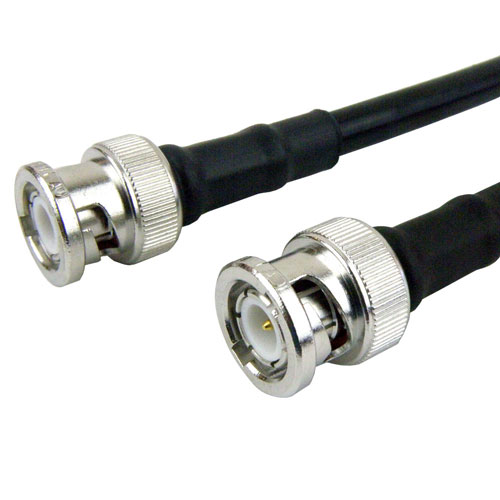 BNC Male to BNC Male Cable LMR-240 Coax in 24 Inch with Times Microwave Connectors Fairview Microwave FMC0808240-24