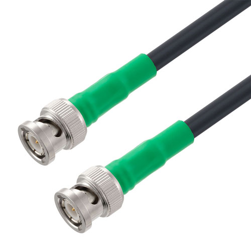 Low Loss BNC Male to BNC Male Cable LMR-240 Coax in 48 Inch with Times Microwave Connectors with LF Solder Fairview Microwave FMC0808240LF-48