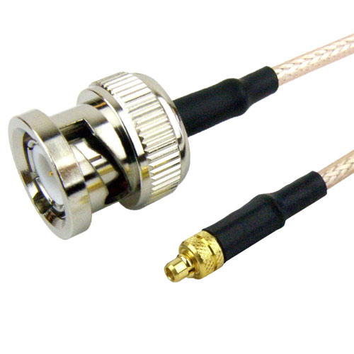 BNC Male to MMCX Plug Cable RG-316 Coax in 12 Inch Fairview Microwave FMC0809315-12