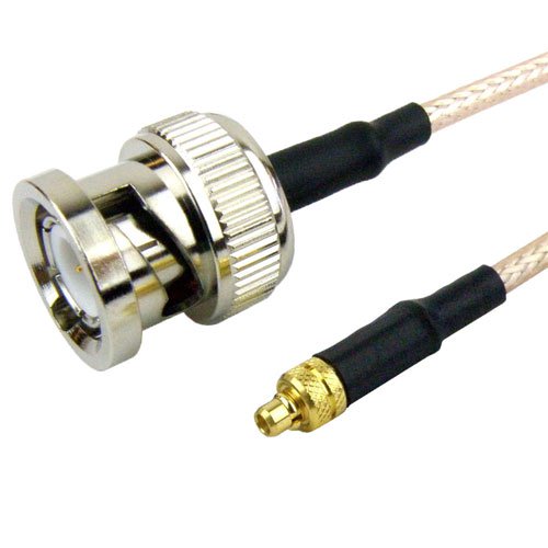 BNC Male to MMCX Plug Cable RG316 Coax in 12 Inch Fairview Microwave FMC0809316-12