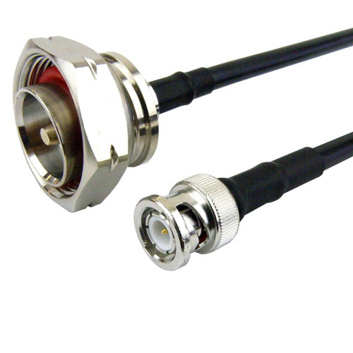 Low Loss BNC Male to 7/16 DIN Male Cable LMR-240 Coax in 48 Inch with LF Solder Fairview Microwave FMC0815240LF-48