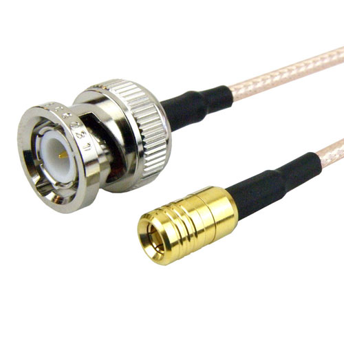 BNC Male to SMB Plug Cable RG-316 Coax in 12 Inch Fairview Microwave FMC0816315-12