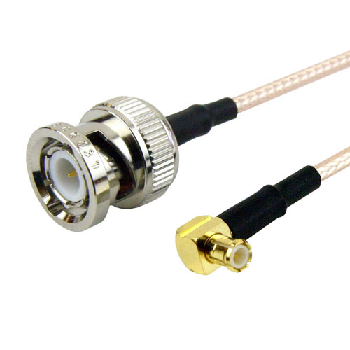 BNC Male to RA MCX Plug Cable RG-316 Coax in 36 Inch Fairview Microwave FMC0817315-36