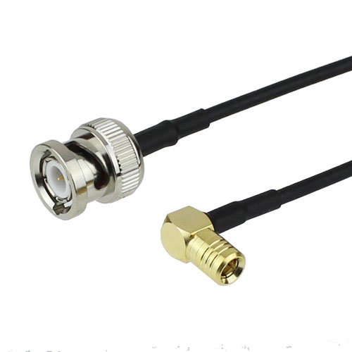 BNC Male to RA SMB Plug Cable RG-174 Coax in 6 Fairview Microwave FMC0826174-06