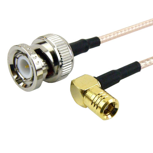 BNC Male to RA SMB Plug Cable RG-316 Coax in 120 Inch Fairview Microwave FMC0826315-120