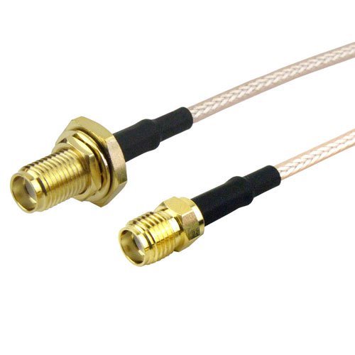 SMA Female Bulkhead to SMA Female Cable RG-316 Coax in 24 Inch Fairview Microwave FMC1213315LF-24