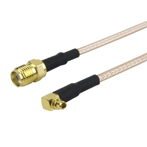 SMA Female to RA MMCX Plug Cable RG-316 Coax in 24 Inch Fairview Microwave FMC1319315-24