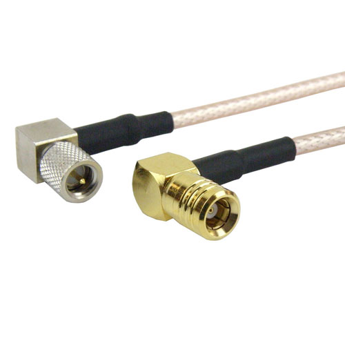 RA 10-32 Male (Plug) to RA SMB Plug (Male) Cable M17/113-RG316 Coax Up To 2 GHz in 12 Inch Fairview Microwave FMC1426316-12