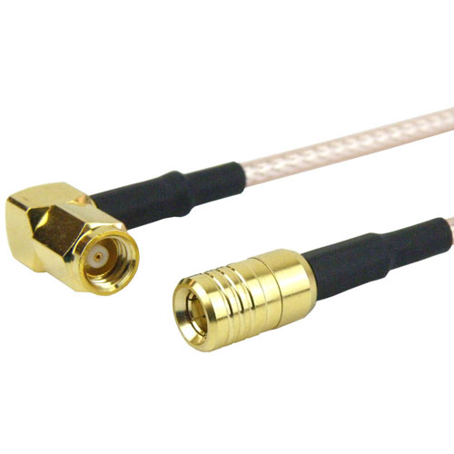 SMB Plug to RA SMC Plug Cable RG316 Coax in 12 Inch Fairview Microwave FMC1628316-12