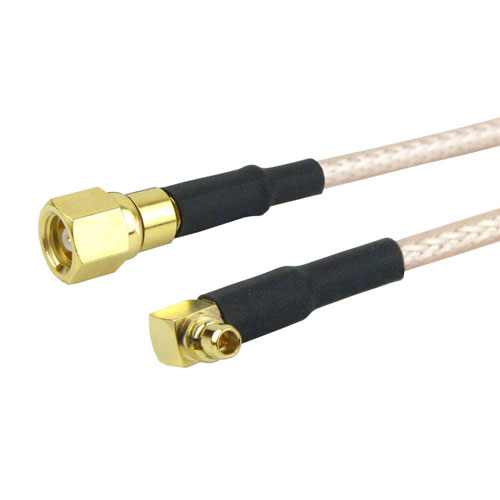 SMC Plug (Male) to RA MMCX Plug (Male) Cable RG316 Coax Up To 3 GHz in 36 Inch Fairview Microwave FMC1819315-36