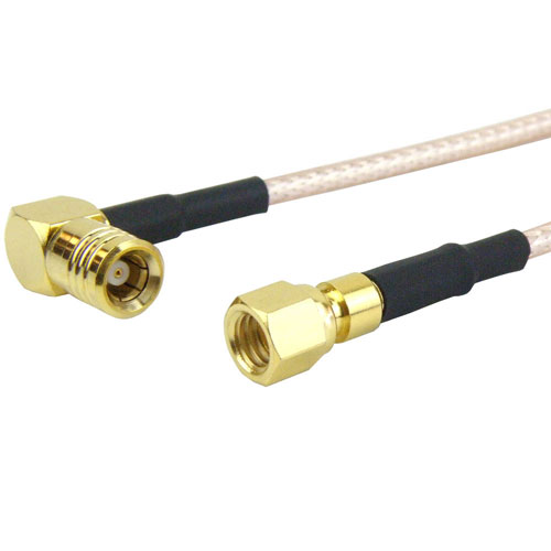 SMC Plug to RA SMB Plug Cable RG-316 Coax with LF Solder Fairview Microwave FMC1826315LF