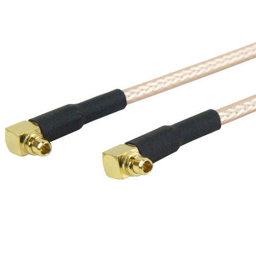 RA MMCX Plug (Male) to RA MMCX Plug (Male) Cable RG316 Coax Up To 3 GHz in 48 Inch Fairview Microwave FMC1919315-48