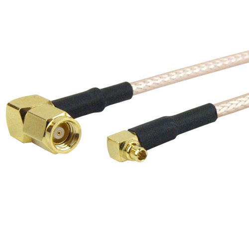 RA MMCX Plug to RA SMC Plug Cable RG-316 Coax with LF Solder Fairview Microwave FMC1928315LF