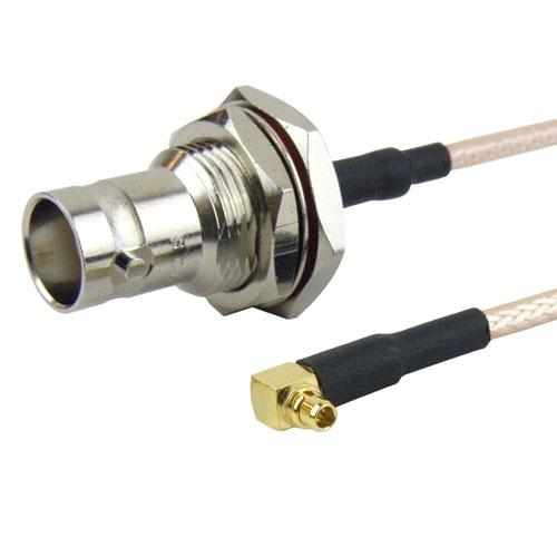 RA MMCX Plug to BNC Female Bulkhead Cable RG-316 Coax Fairview Microwave FMC1938315