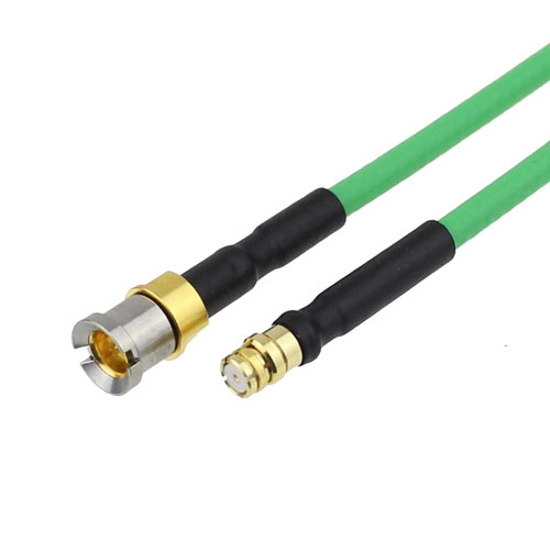 SMP Female to Smooth Bore SMP Male Bulkhead Cable SS405 Coax in 12 Inch Fairview Microwave FMC2233086-12