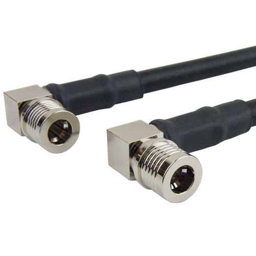 RA QMA Male to RA QMA Male Cable LMR-240 Coax in 12 Inch with Times Microwave Connectors Fairview Microwave FMC2323240-12