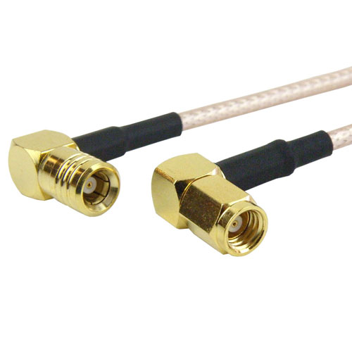 RA SMB Plug to RA SMC Plug Cable RG-316 Coax in 12 Inch Fairview Microwave FMC2628315-12